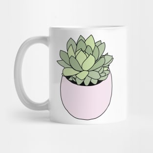 Green succulent in flowerpot Mug